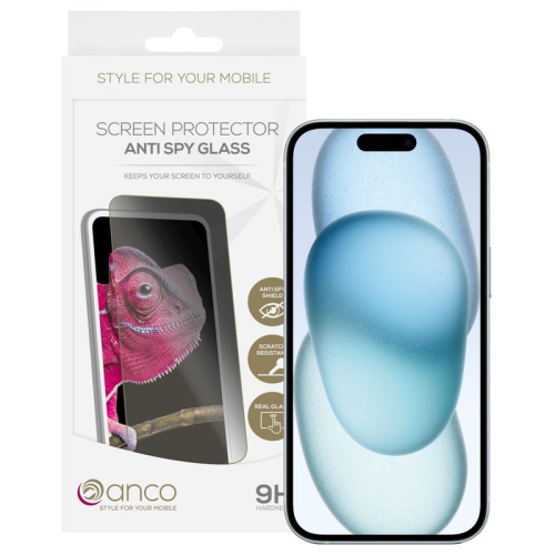 anco Tempered Glass Anti-Spy für Apple iPhone 15