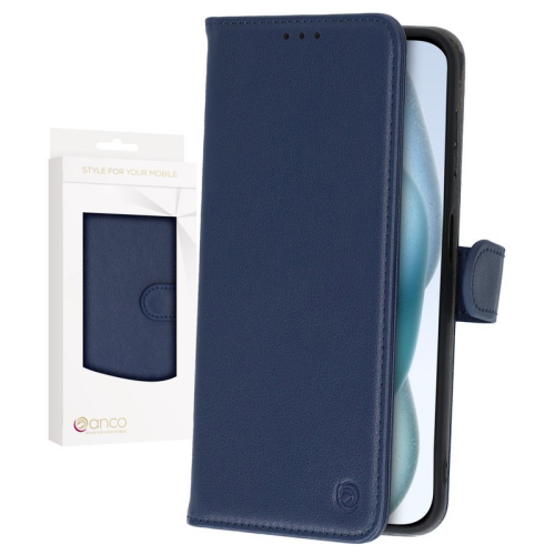 anco Basic Bookcase für Apple iPhone 15 - blue