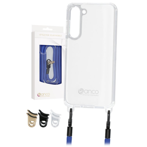 anco Lanyard Protect Case für S916B Samsung Galaxy S23+ - transparent / blue