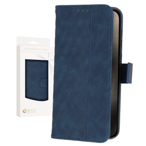 anco Bookcase Geometric für Apple iPhone 15 Pro - blue