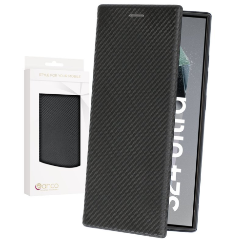 anco Bookcase Carbon Optic für S928B Samsung Galaxy S24 Ultra - black