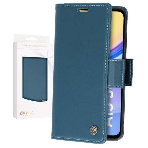 anco Bookcase Miami für A155F, A156B Samsung Galaxy A15, A15 5G - blue