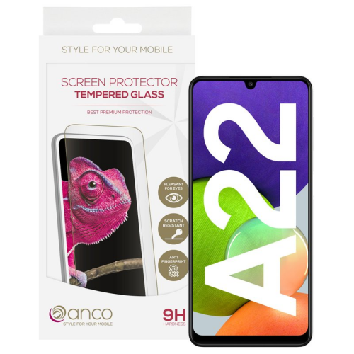 anco Tempered Glass Fullscreen für A225F, M225F Samsung Galaxy A22, M22 - black