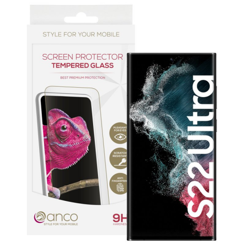 anco Tempered Glass Fullscreen 3D für S908B Samsung Galaxy S22 Ultra - black