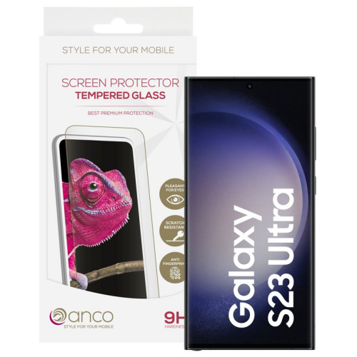 anco Tempered Glass Fullscreen für S918B Samsung Galaxy S23 Ultra - black