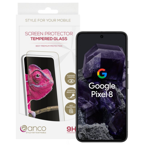 anco Tempered Glass Fullscreen für Google Pixel 8 - black