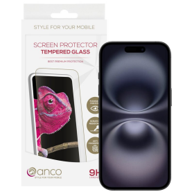 anco Tempered Glass Fullscreen für Apple iPhone 16 -...