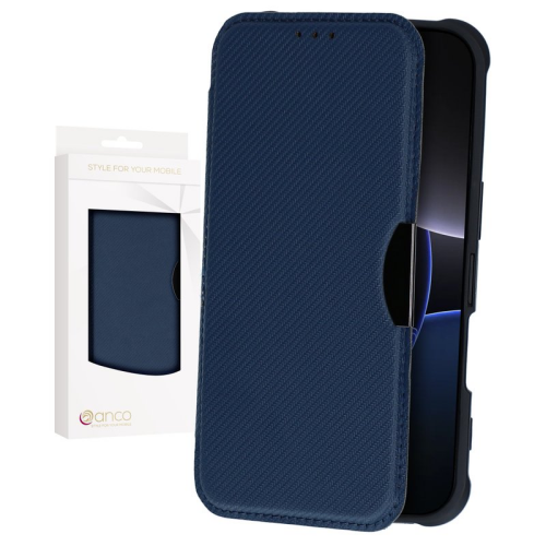 anco Bookcase Carbon Look für Apple iPhone 16 Pro - blue