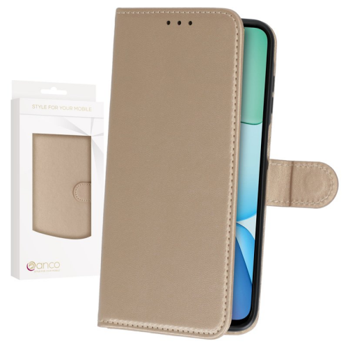 anco Basic Bookcase für Xiaomi Redmi 13 4G - gold