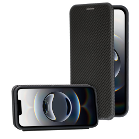anco Bookcase Carbon Optic für Apple iPhone 16e - black