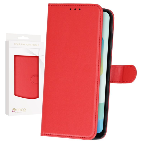anco Basic Bookcase für A165F, A166B Samsung Galaxy A16 4G, A16 5G - red