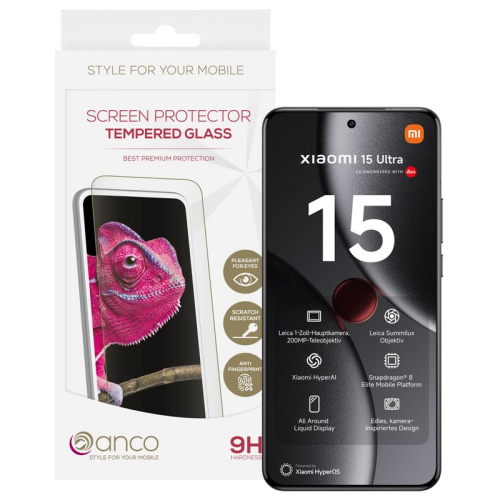 anco Tempered Glass Fullscreen für Xiaomi 15 Ultra - black