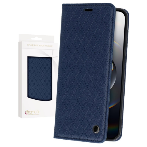 anco Bookcase Style magnetic für Apple iPhone 16e - navy blue