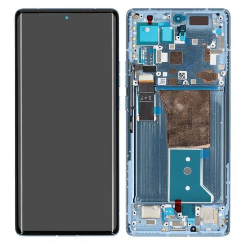 Display Modul mit Rahmen und Toucheinheit lunar blue/gelb 5D68C21987 für Motorola Edge 40 Pro XT2301