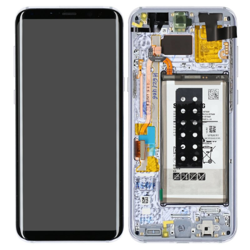 Display Modul mit Rahmen und Toucheinheit + Batterie orchid grey/grau GH82-14005C für Samsung Galaxy S8+ SM-G955F