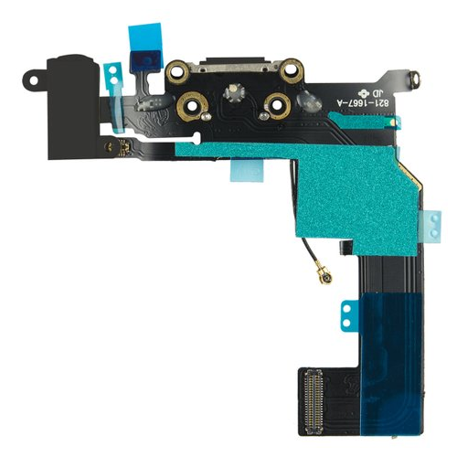 Ladeanschluss +Audio Jack + Mikrofon + Flexkabel black/schwarz für Apple iPhone 5S (A1533, A1530, A1528, A1518, A1457, A1453)