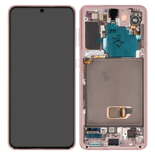 Display Modul mit Rahmen und Toucheinheit keine Kamera phantom pink/rosa GH82-24544D für Samsung Galaxy S21 5G SM-G991B