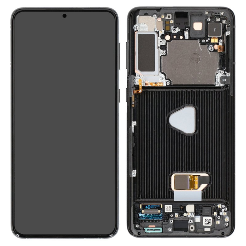 Display Modul mit Rahmen und Toucheinheit keine Kamera phantom black/schwarz GH82-27267A für Samsung Galaxy S21+ 5G SM-G996B
