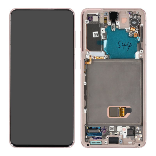 Display Modul mit Rahmen und Toucheinheit keine Kamera phantom violet GH82-27255B für Samsung Galaxy S21 5G SM-G991B