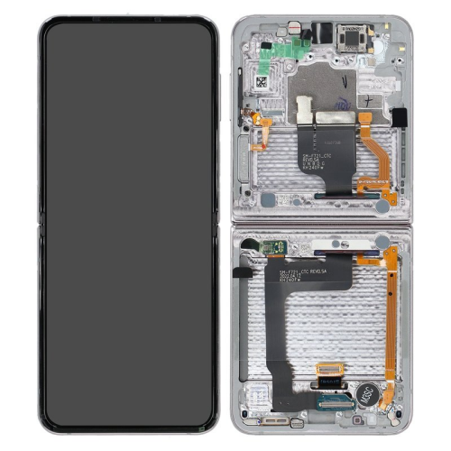 Display Modul mit Rahmen und Toucheinheit white/weiß GH82-29441F für Samsung Galaxy Z Flip 4 SM-F721B