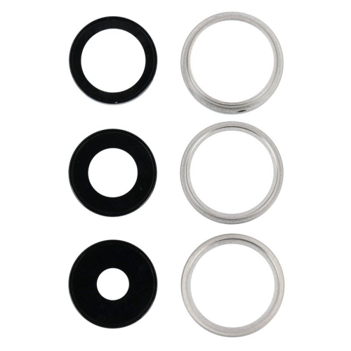 Haupt Kamera Linse + Lünette 6pcs white/weiß für Apple iPhone 14 Pro Max (A2651, A2896, A2895, A2893, A2894)