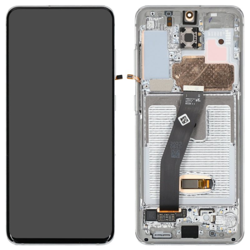 Display Modul mit Rahmen und Toucheinheit keine Kamera cloud white/weiß GH82-31432B für Samsung Galaxy S20 5G SM-G981B