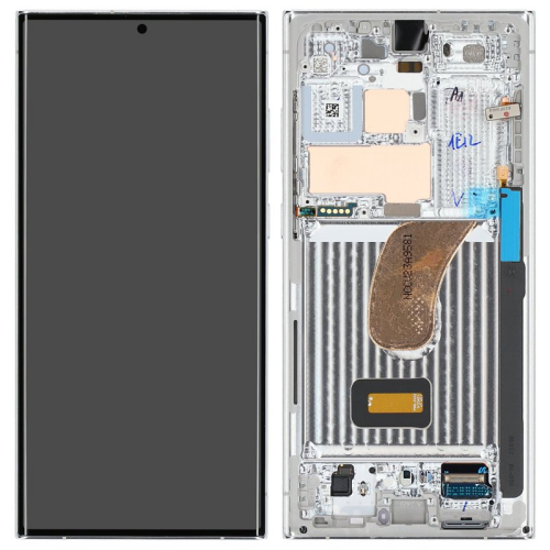 Display Modul mit Rahmen und Toucheinheit Einheit sky blue, lime GH82-30466G-SA für Samsung Galaxy S23 Ultra SM-S918B