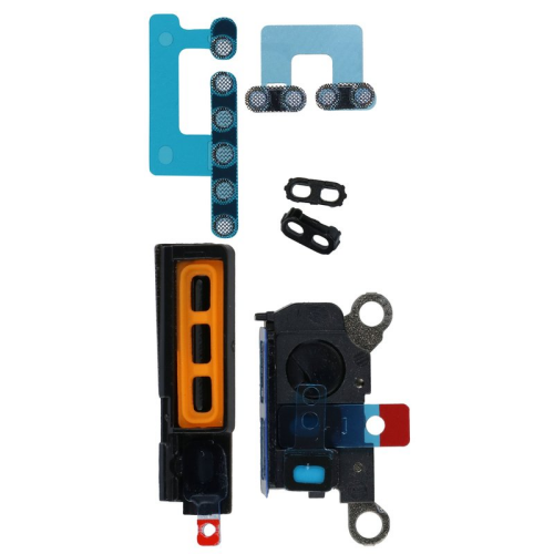 Lautsprecher Staubschutz Gitter Set blue/gelb für Apple iPhone 15 Pro Max (A3106)