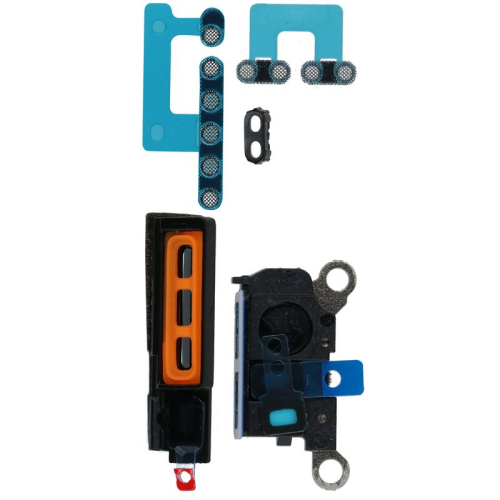 Lautsprecher Staubschutz Gitter Set grey/grau für Apple iPhone 15 Pro Max (A3106)