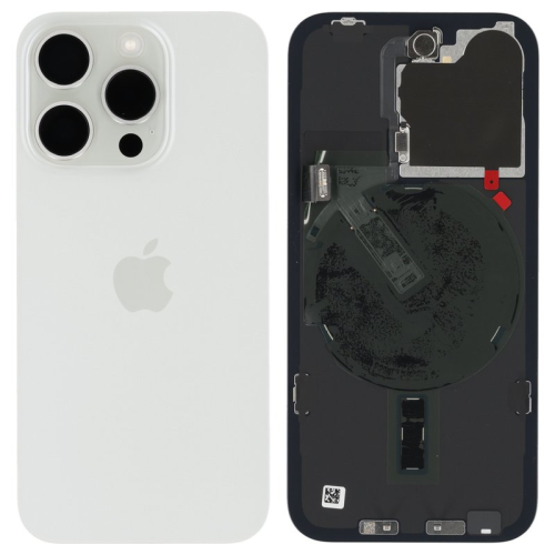 Batteriedeckel Rückseite Akkudeckel white/weiß titanium 661-35701 für Apple iPhone 15 Pro (A3102)