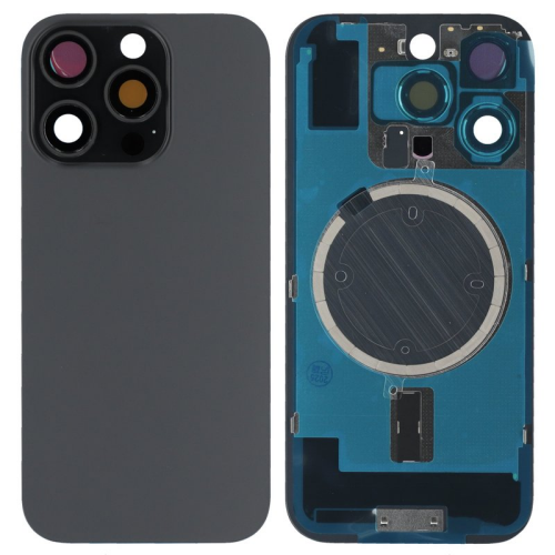 Batteriedeckel Rückseite Akkudeckel w/o Logo black/schwarz titanium für Apple iPhone 16 Pro (A3293)