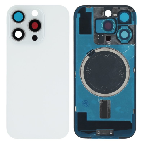 Batteriedeckel Rückseite Akkudeckel w/o Logo white/weiß titanium für Apple iPhone 16 Pro (A3293)