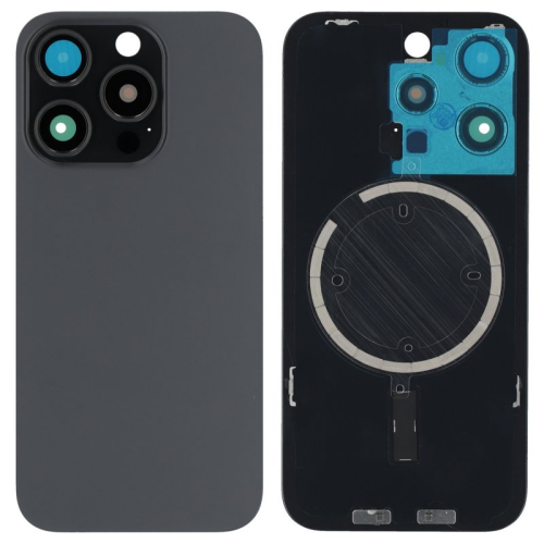 Batteriedeckel Rückseite Akkudeckel w/o Logo black/schwarz titanium für Apple iPhone 15 Pro (A3102)