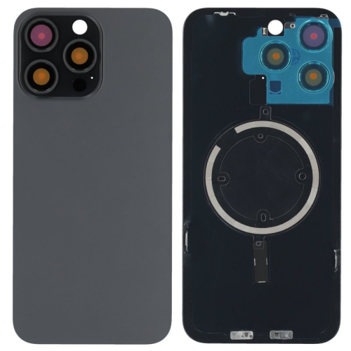 Batteriedeckel Rückseite Akkudeckel w/o Logo black/schwarz titanium für Apple iPhone 15 Pro Max (A3106)