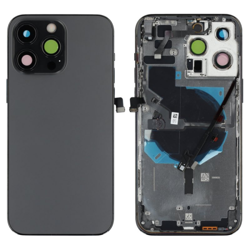 Batteriedeckel Rückseite Akkudeckel w/o Logo space black/schwarz für Apple iPhone 14 Pro Max (A2651, A2896, A2895, A2893, A2894)