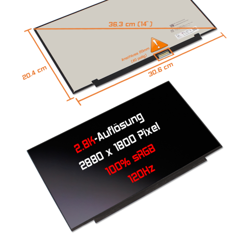 LED Display 14,0" 2880x1800 120Hz 100%sRGB passend für Lenovo ThinkBook 14 G7 IML Type 21MR