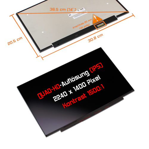 LED Display 14,0" 2240x1400 passend für HP Envy 14-eb