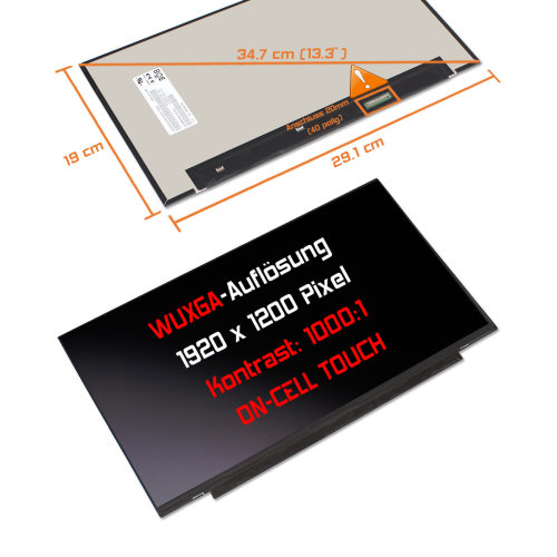 LED Display 13,3" 1920x1200 On-Cell Touch passend für Lenovo 5D11A22515