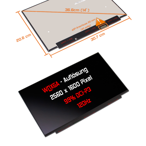 LED Display 14,0" 2560x1600 passend für BOE NE140QDM-NX2