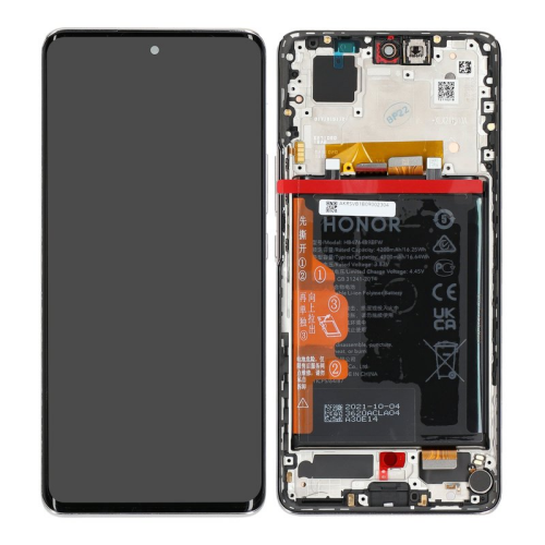 Display Modul mit Rahmen und Toucheinheit + Batterie frost crystal 02354GLX für Honor 50 (NTH-AN00, NTH-NX9)