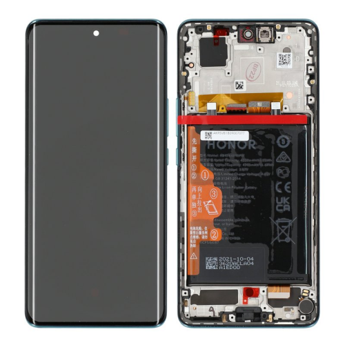 Display Modul mit Rahmen und Toucheinheit + Batterie emerald green/grün 02354GLW für Honor 50 (NTH-AN00, NTH-NX9)