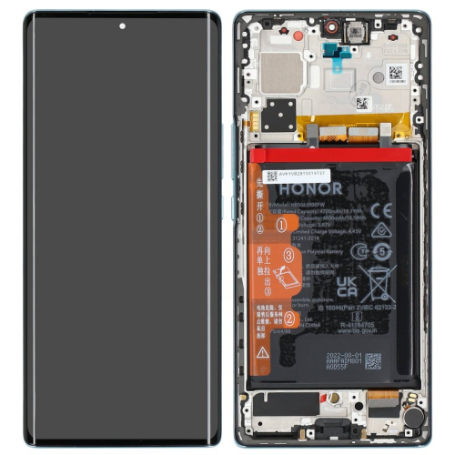 Display Modul mit Rahmen und Toucheinheit + Batterie emerald green/grün 0235ACMH für Honor 70 (FNE-NX9, FNE-AN00)