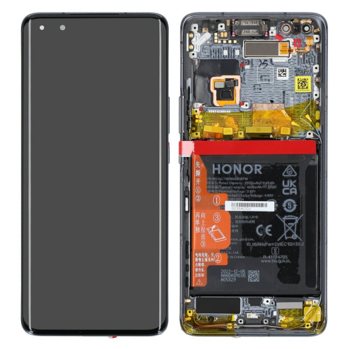 Display Modul mit Rahmen und Toucheinheit + Batterie black/schwarz 0235ACGJ für Honor Magic4 Pro (LGE-NX9, LGE-N49B, LGE-N19B, LGE-AN10)