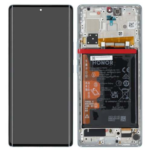 Display Modul mit Rahmen und Toucheinheit + Batterie icelandic frost 0235ACMJ für Honor 70 (FNE-NX9, FNE-AN00)