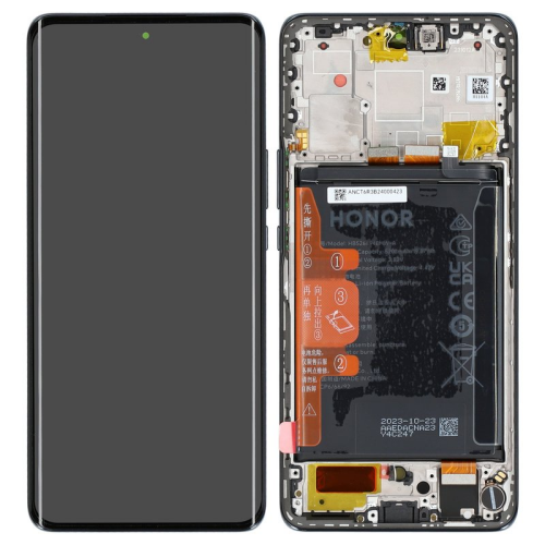 Display Modul mit Rahmen und Toucheinheit + Batterie midnight black/schwarz 0235AHHP für Honor Magic6 Lite (ALI-NX3)