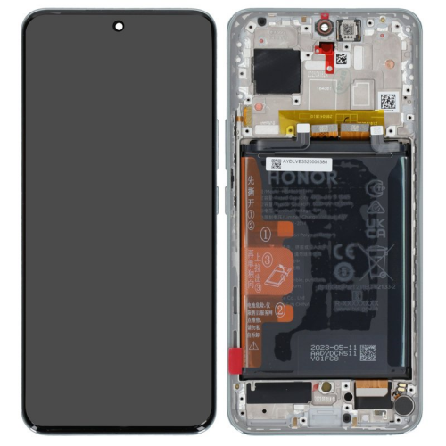 Display Modul mit Rahmen und Toucheinheit Batterie peacock blue/blau 0235AGDQ für Honor 90 (REA-NX9)