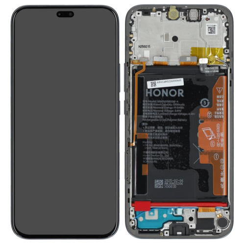 Display Modul mit Rahmen und Toucheinheit + Batterie velvet black/schwarz 0235ANSY für Honor 400 Lite 5G (ABR-NX1)