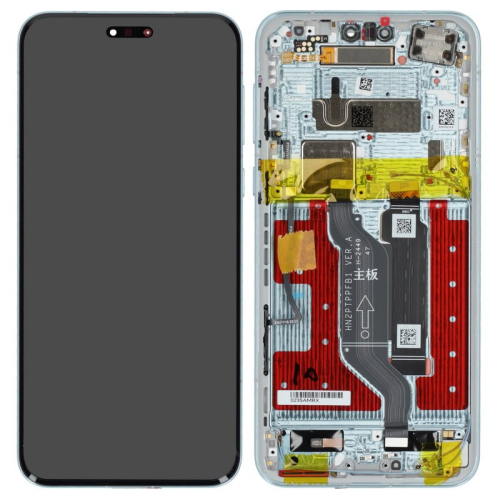 Display Modul mit Rahmen und Toucheinheit breeze blue/gelb 0235AMRX für Honor Magic7 Pro (PTP-AN10,PTP-N49)