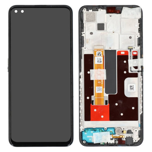 Display Modul mit Rahmen und Toucheinheit ink black/schwarz 4904261 für Oppo Reno4 Z 5G (CPH2065)