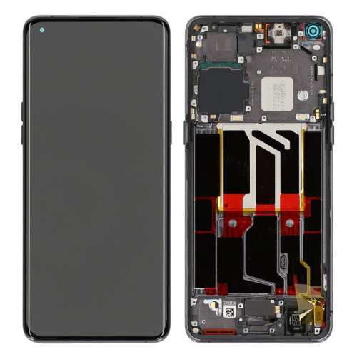 Display Modul mit Rahmen und Toucheinheit glaze black/schwarz 4130012 für Oppo Find X5 Pro (CPH2305)